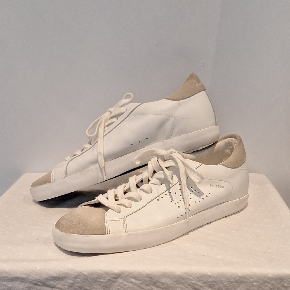 Sam Edelman Aubrie Leather Sneaker Tan On White Size 10M